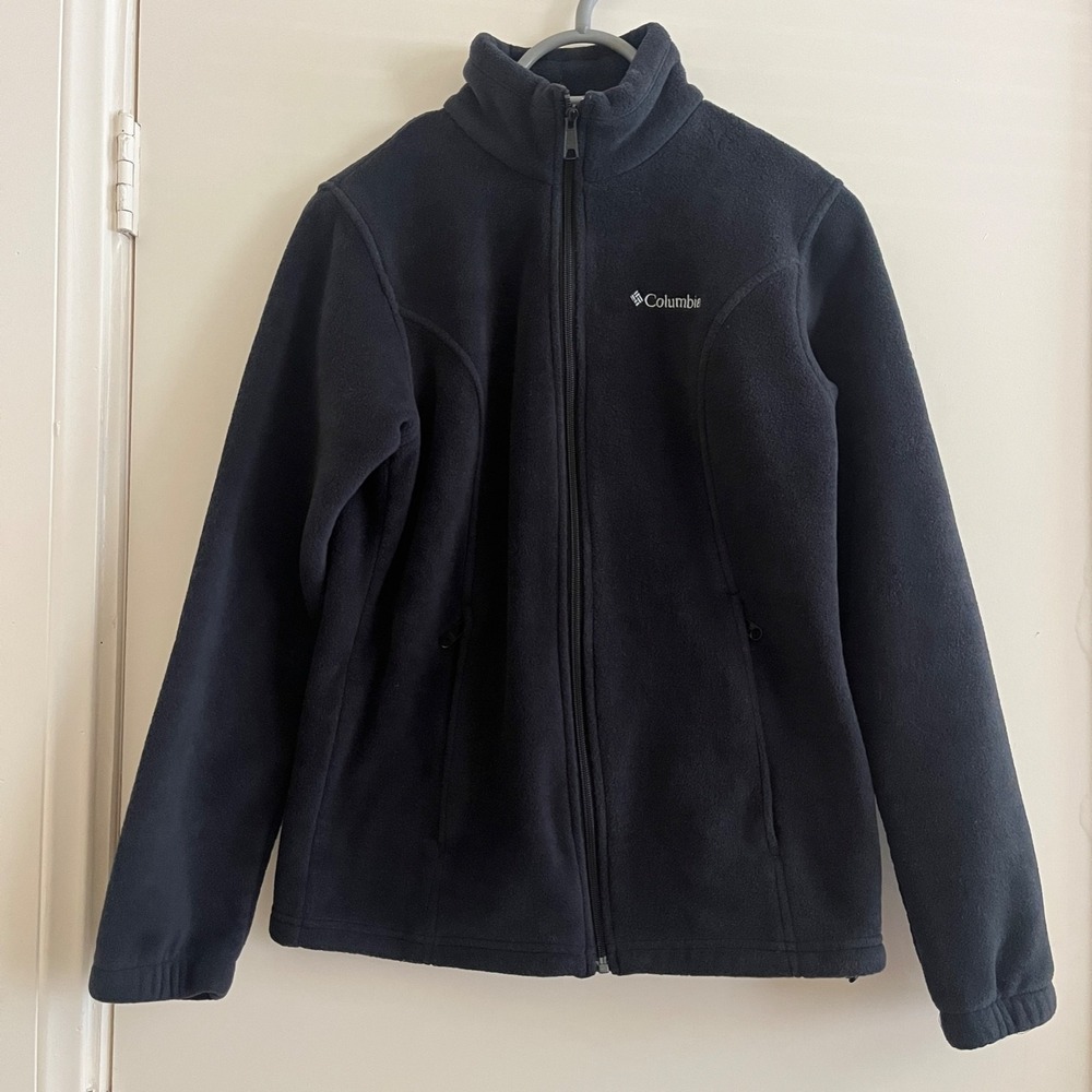 Columbia Women Trail Fleece Jacket Medium Black Full Zip Gorpcore Hiking Outdoor